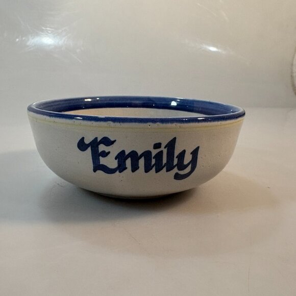 Louisville Pottery Teddy Bear Stoneware Baby Child Bowl Emily Made in USA - Picture 4 of 6